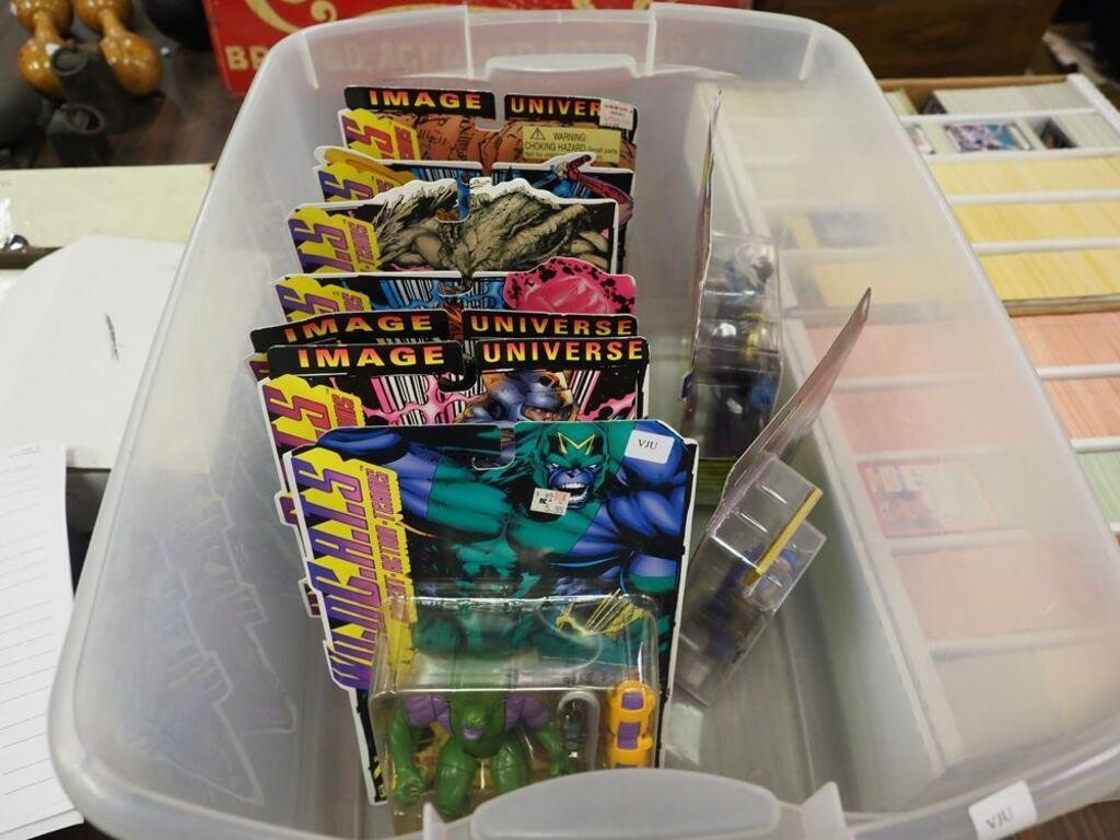 Nine figurines in original packaging: eight