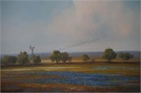 Original Oil Painting on Canvas Bluebonnet Pasture