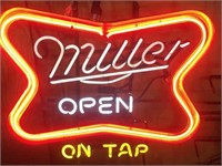 Miller On Tap "Open" Neon Sign
