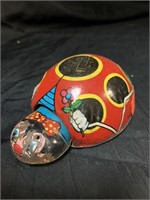 4 " VINTAGE TIN LADY BUG FRICTION TOY - AS IS