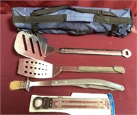 Barbecue Utensils Including A Large Set In A