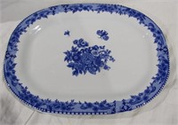 Blue & White Ceramic Platter 17" L