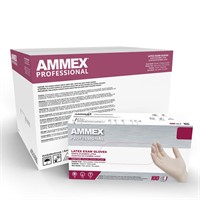 AMMEX White Latex Disposable Exam Gloves, 4 Mil, P