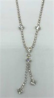 Signed PB Made Canada Rhinestone Tassel Necklace