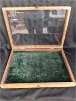 Wood & Glass Show Case with Lock Latch - no lock