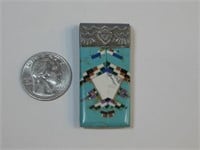 Sterling Silver Tested Multi Stone Money Clip