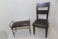 Metal Padded Stool & Newer Style Chair