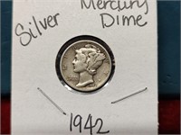 1942 Silver Mercury Dime