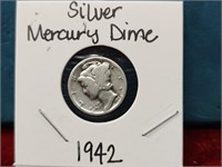 1942 Silver Mercury Dime