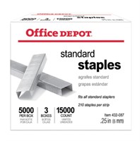 OFFICE DEPOT 3 PKS OF 5000EA STAPLES