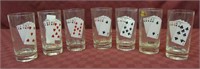 7pcs Vitnage Poker Room Drinkning Glasses