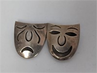 .925 Sterling Taxco Masks Brooch