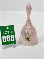 Pink Opalescent Fenton Bell Handpainted and Signed