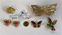 Butterfly Belt Buckle, Insect & Hummingbird Pins