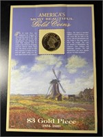 1854 COPY $3 Gold Piece Card
