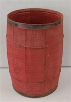 Antique Wooden Nail Keg Red 18" Tall