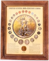 Coin Framed 20th Century Type Set  Lots of Silver!