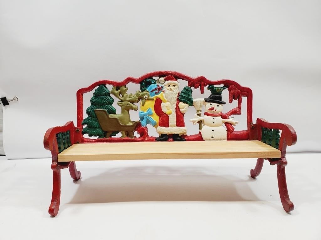 Cast Iron Christmas Bench  15" Long