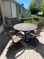 High-end metal outdoor table and chairs