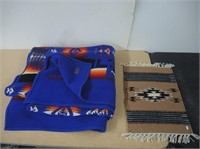 BEAVER STATE NAVAHO STYLE BLANKET & SM.WOOVEN MAT