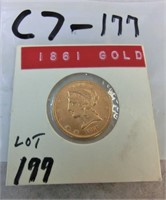 C7-177  1861 Liberty Head $5 gold Half Eagle