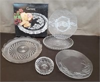 Lot of Decorative Glass Platters & Crystal Ashtray