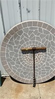 Patio table, antique hole drill