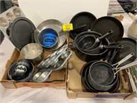 GROUP OF POTS & PANS OF ALL KINDS