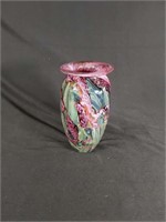 Vtg Eickholt Art Glass "Pink Agate Vase