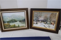 2 Wood Framed signed Paintings(Canvas by Doris