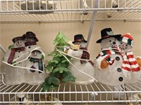 Lot of 3 plastic snowman Christmas decor