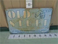 Vintage Old Stuff Metal Sign