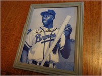 Framed Hank Aaron 8 x 10 Signed w/COA