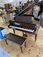 MAHOGANY BABY GRAND PIANO BY FOSTER & CO