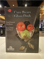 (2) Bear Glass Dish