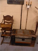 Trunk, Adjustible Vintage High Chair &