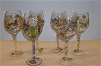 6 Long Stem Glasses (9 inches high)