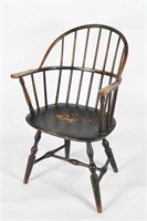 Early 19th C. Sack Back Windsor Arm Chair