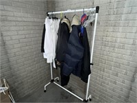 Portable Clothes Rack with Contents