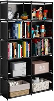 6-Tiers Portable Bookshelf, Black