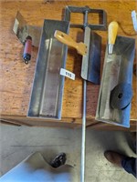 Assorted Dry Wall tools & (2) Pans