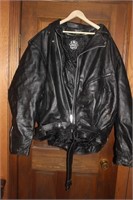 MENS LEATHER MOTORCYCLE JACKET SIZE 62 BIG/TALL
