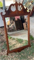 Mahogany Pediment Top Mirror