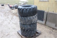 (4) Galaxy 12-16.5 Skid Steer Tires