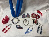Red & blue patriotic themed jewelry