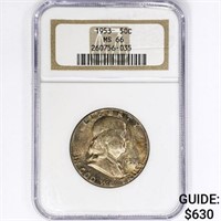 1953 Franklin Half Dollar NGC MS66