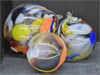 (AV) Murano Style Hanging Glass Spheres.   Small