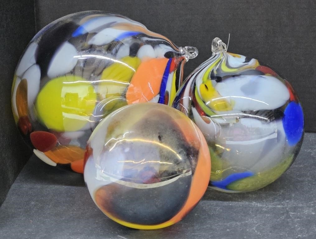 (AV) Murano Style Hanging Glass Spheres.   Small