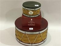 Set of 2 Longaberger 2012 Drum Baskets w/ Liner,