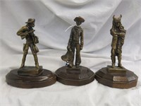 (3) AMERICAN HERITAGE PEWTER FIGURES 5.5"T